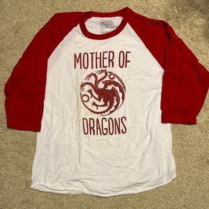 Officially Licensed Game of Throne Mother of Dragons Raglan sleeve T-shirt